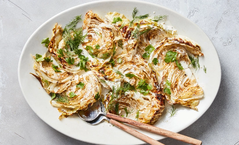 Cider-Braised Cabbage Wedges